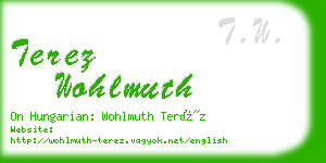 terez wohlmuth business card